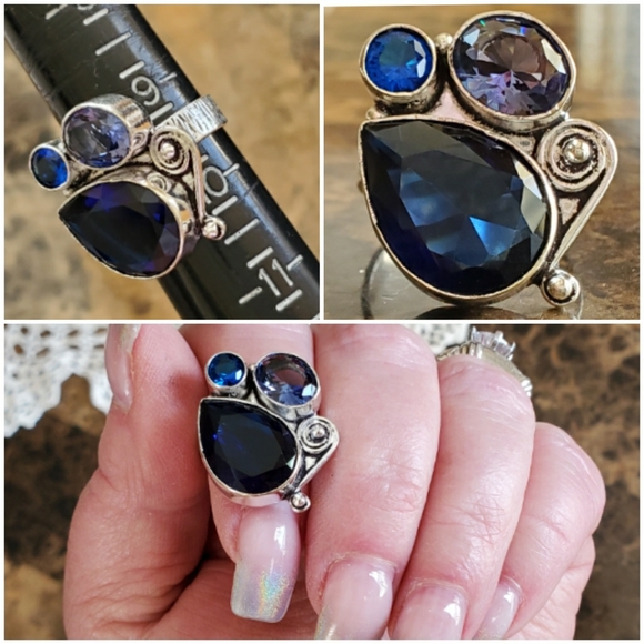 Genuine Blue Sapphire Ring Size 9.5 - Picture 7 of 7